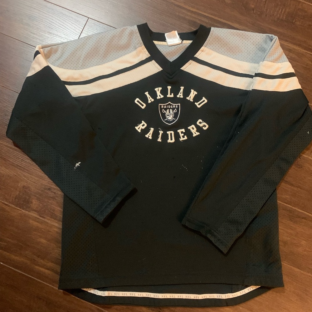 Vintage Oakland Raiders Black Long Sleeve Jersey size medium